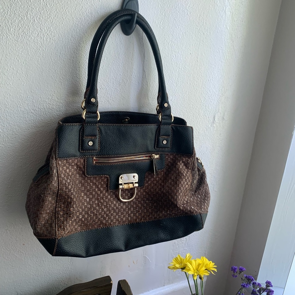 Dana Buchman Elegant Black and Brown Handbag